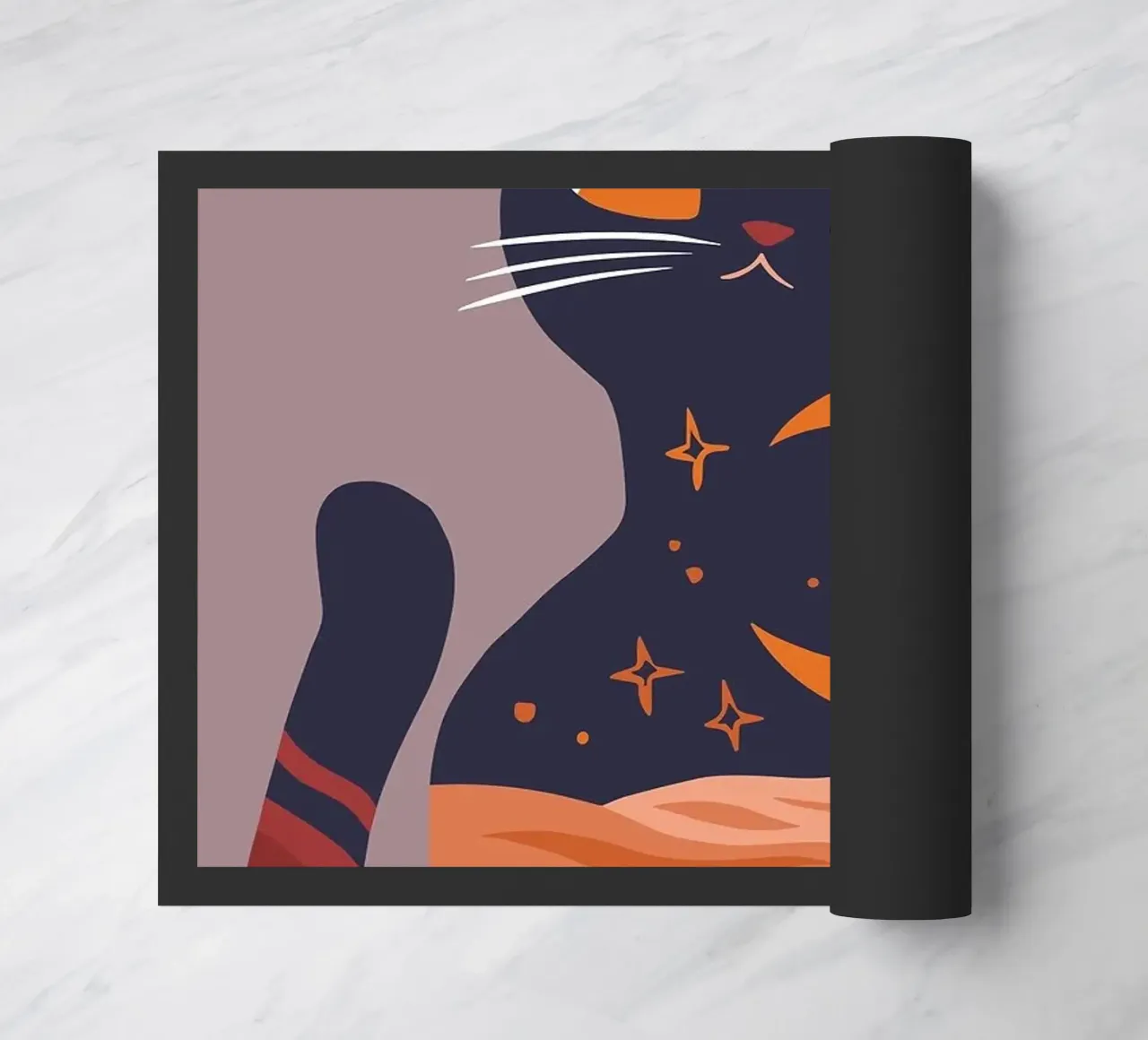 Set di stampe artistiche Boho Chic Moon Cat, sole e luna, Home Decor, zerbino da MinimalistDesign