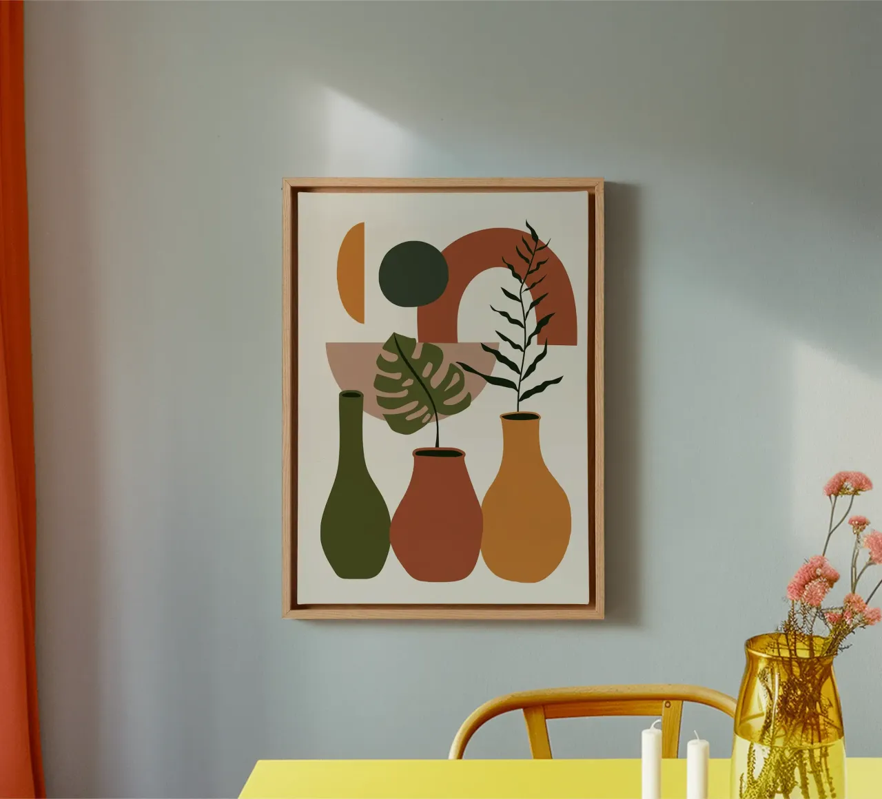 Aesthetic Floral Vibes canvas with Floater frame by MinimalistDesign
