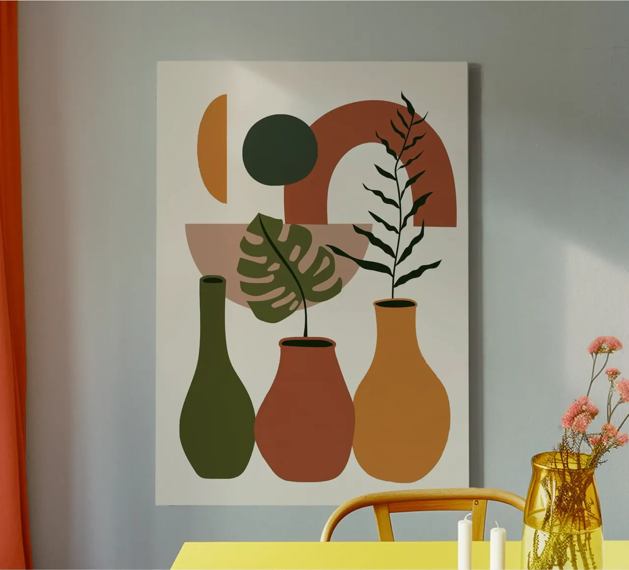 Aesthetic Floral Vibes canvas with Floater frame by MinimalistDesign