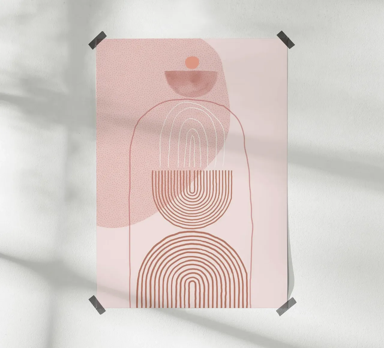 Ambiente moderno de mediados de siglo II poster con marco de aluminio de MinimalistDesign