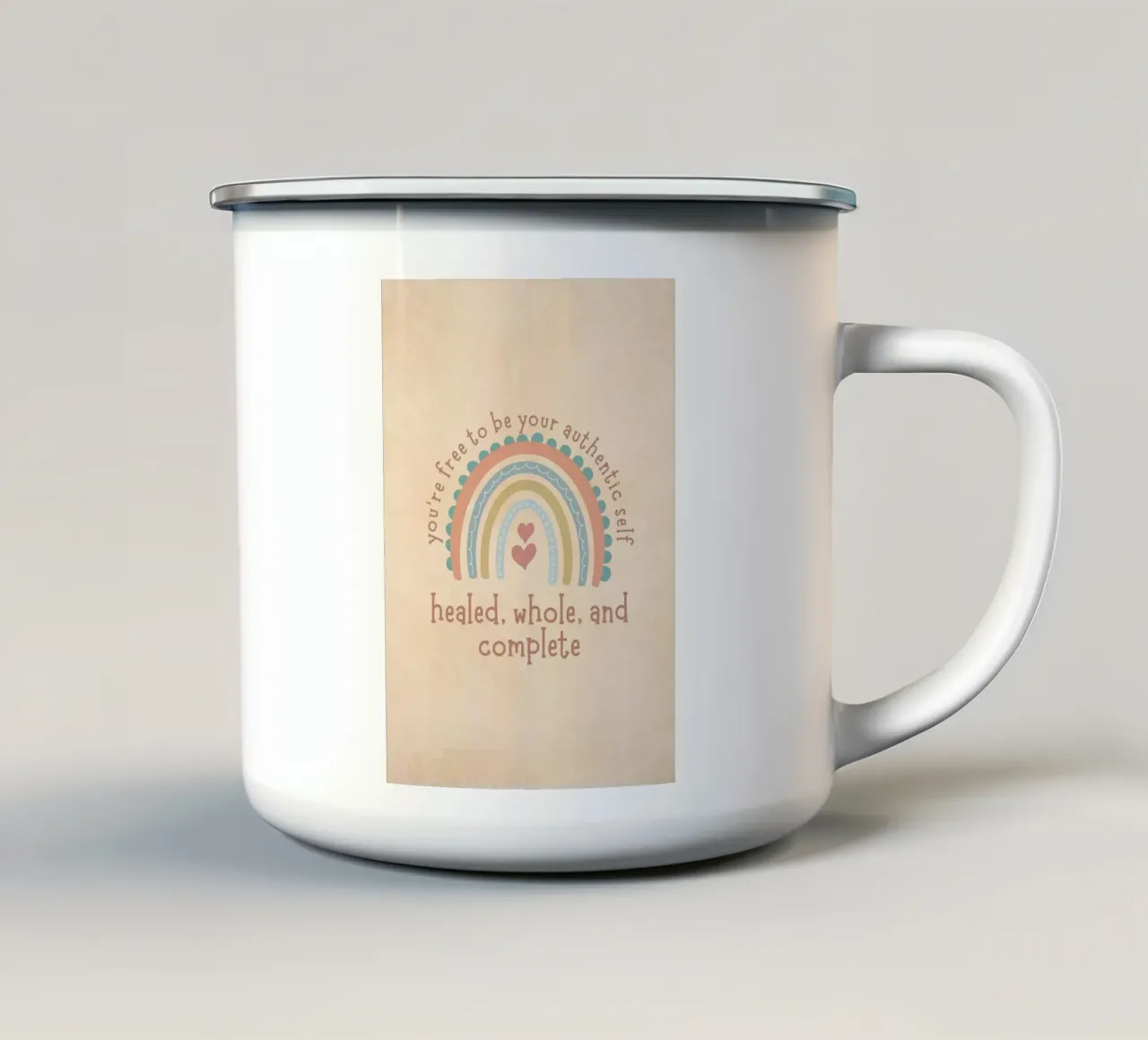 Seien Sie Ihr authentisches Selbst Emaille Tasse von MinimalistDesign