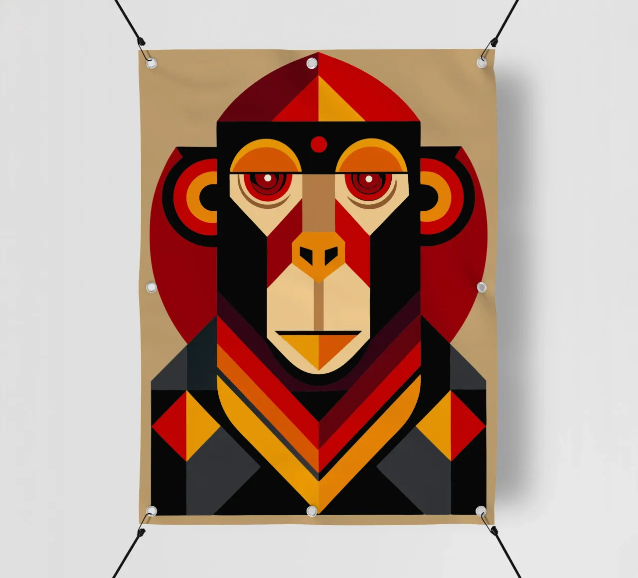 Affe geometrische Illustration PVC Plane von nemaro
