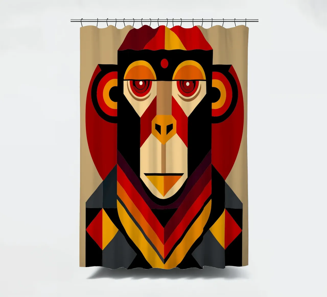 Affe geometrische Illustration Duschvorhang von nemaro