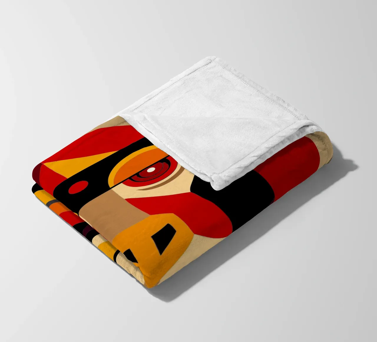 monkey geometrics ilustration fleece blanket by nemaro