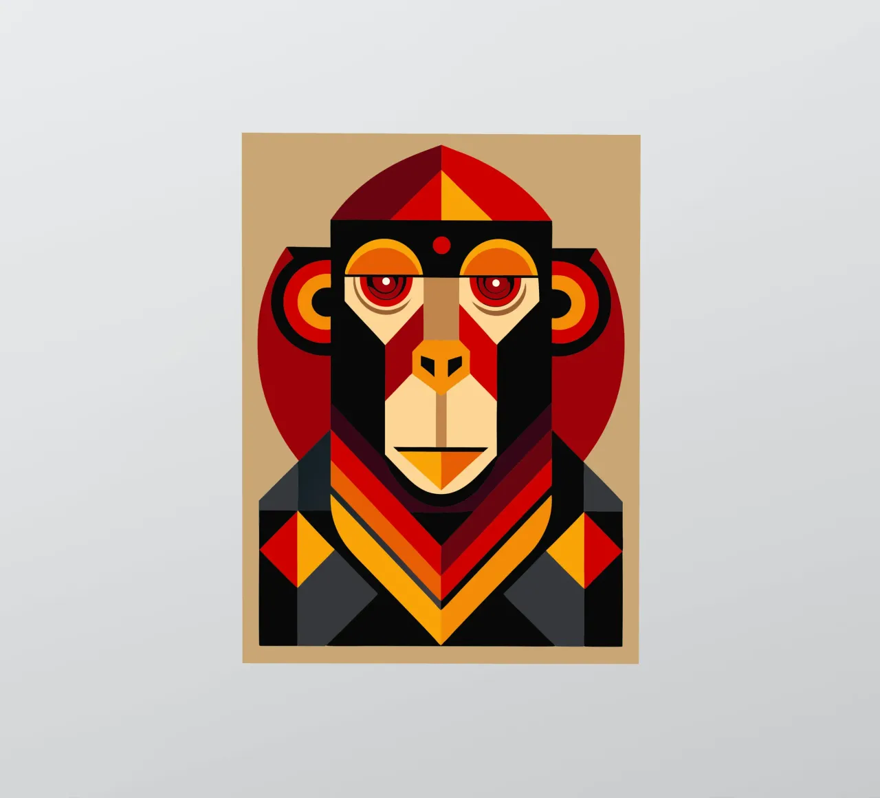 monkey geometrics ilustration sticker by nemaro