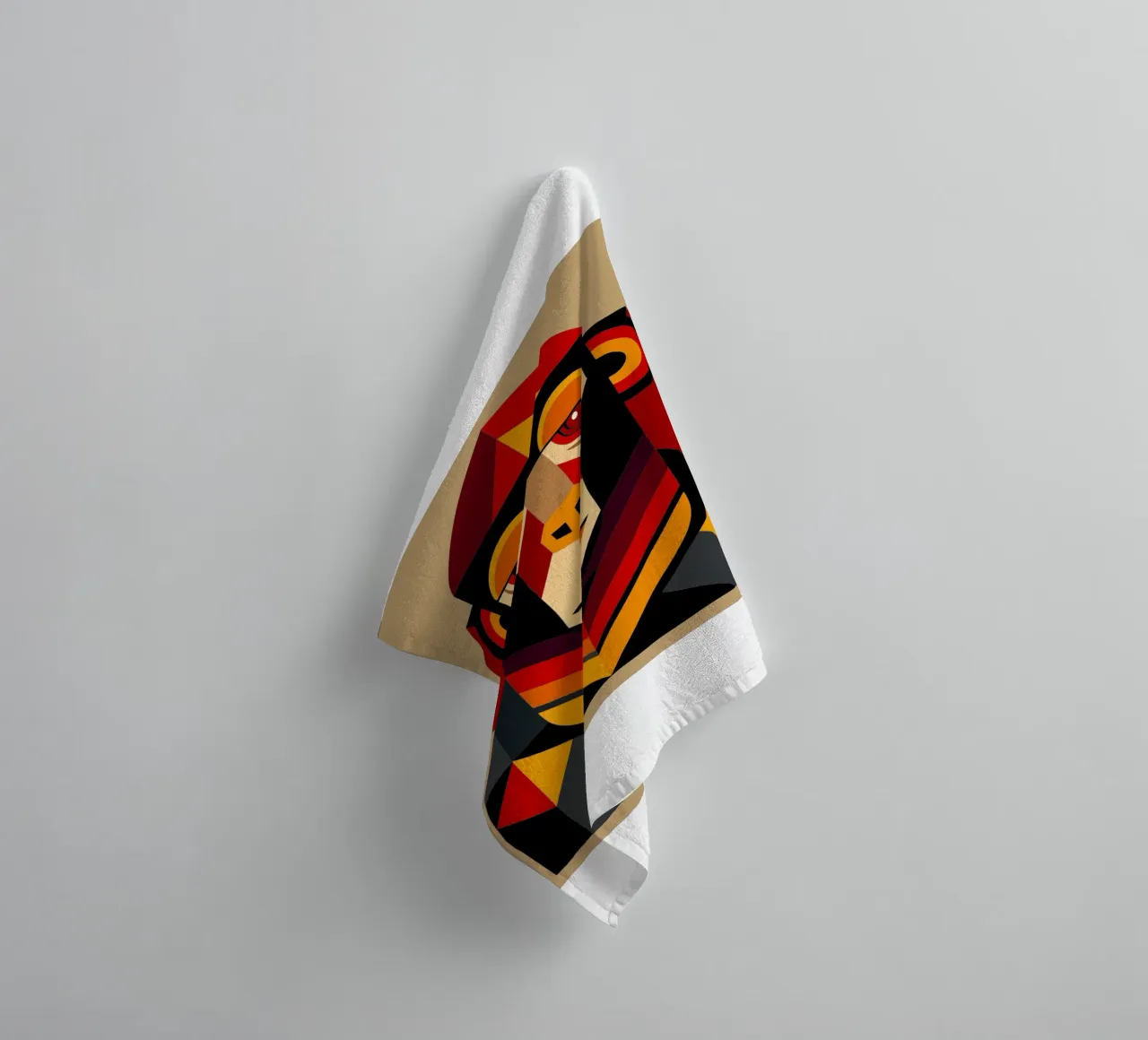 monkey geometrics ilustration towel by nemaro