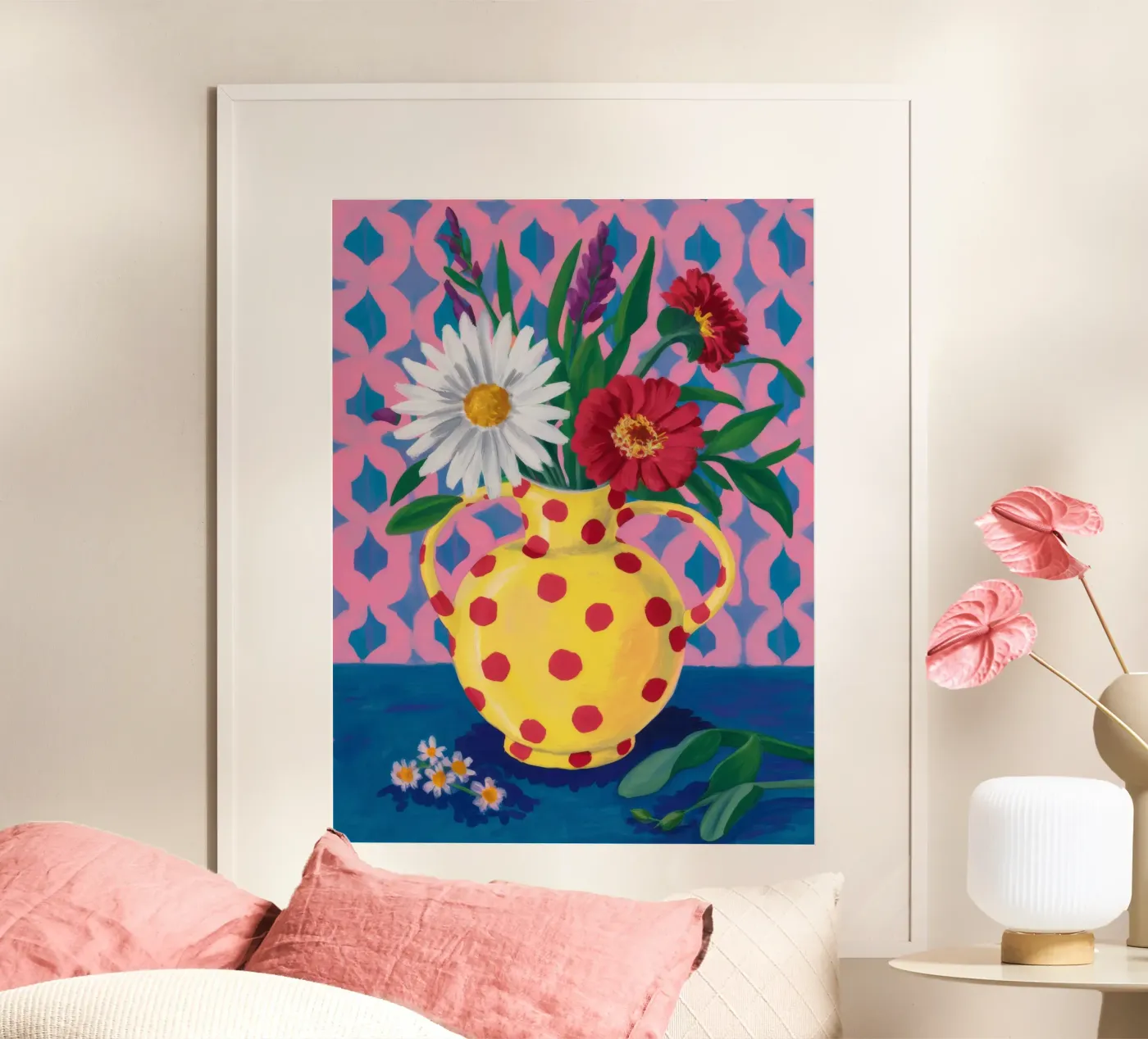 Gestippelde Daisy Joy poster van Fable Tempa