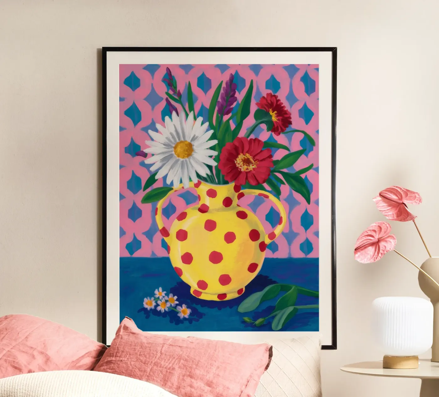 Gestippelde Daisy Joy poster van Fable Tempa