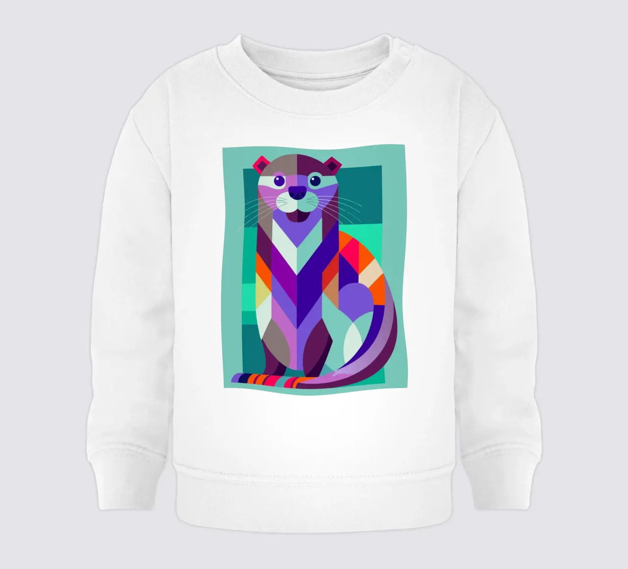 otter geometrics ilustration baby sweatshirt by nemaro