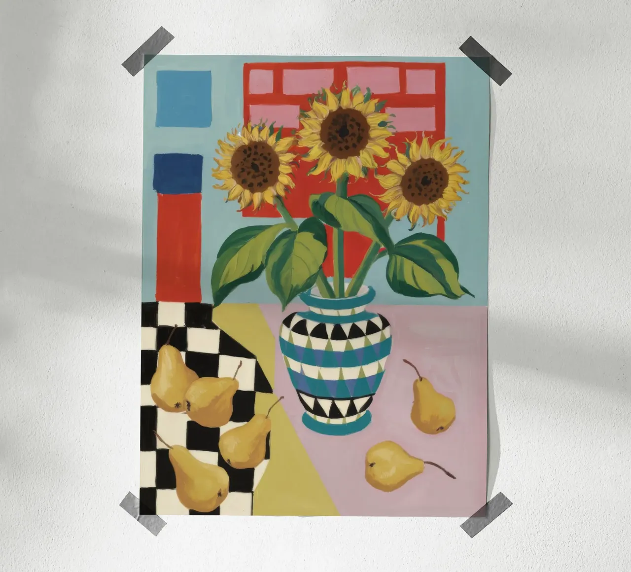 Sunflower Checkerboard Game hahnemühle by Fable Tempa