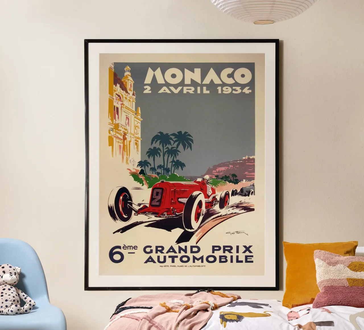 Manifesto del Gran Premio di Monaco del 1934 poster con telaio in plastica da Queenshop