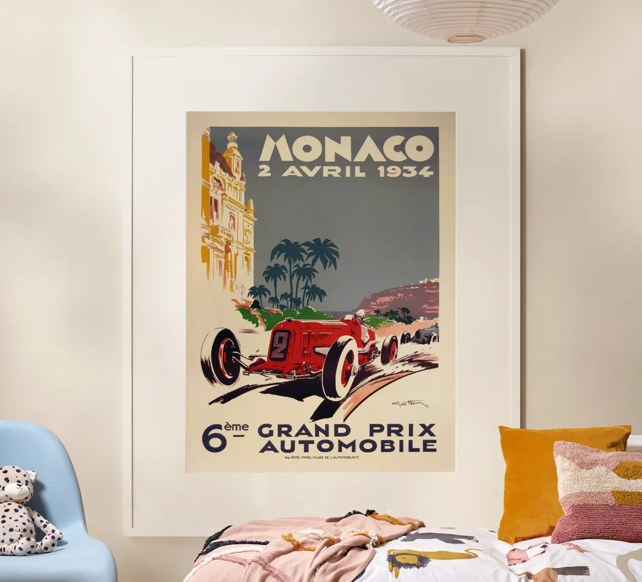 Manifesto del Gran Premio di Monaco del 1934 poster con telaio in plastica da Queenshop