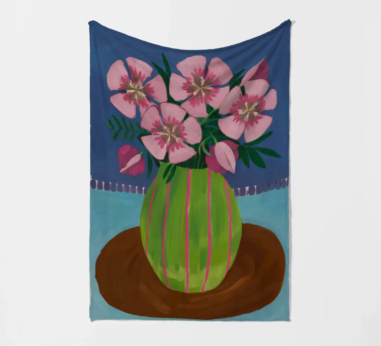 Smaragd Vase Einsamkeit Fleecedecke von Fable Tempa