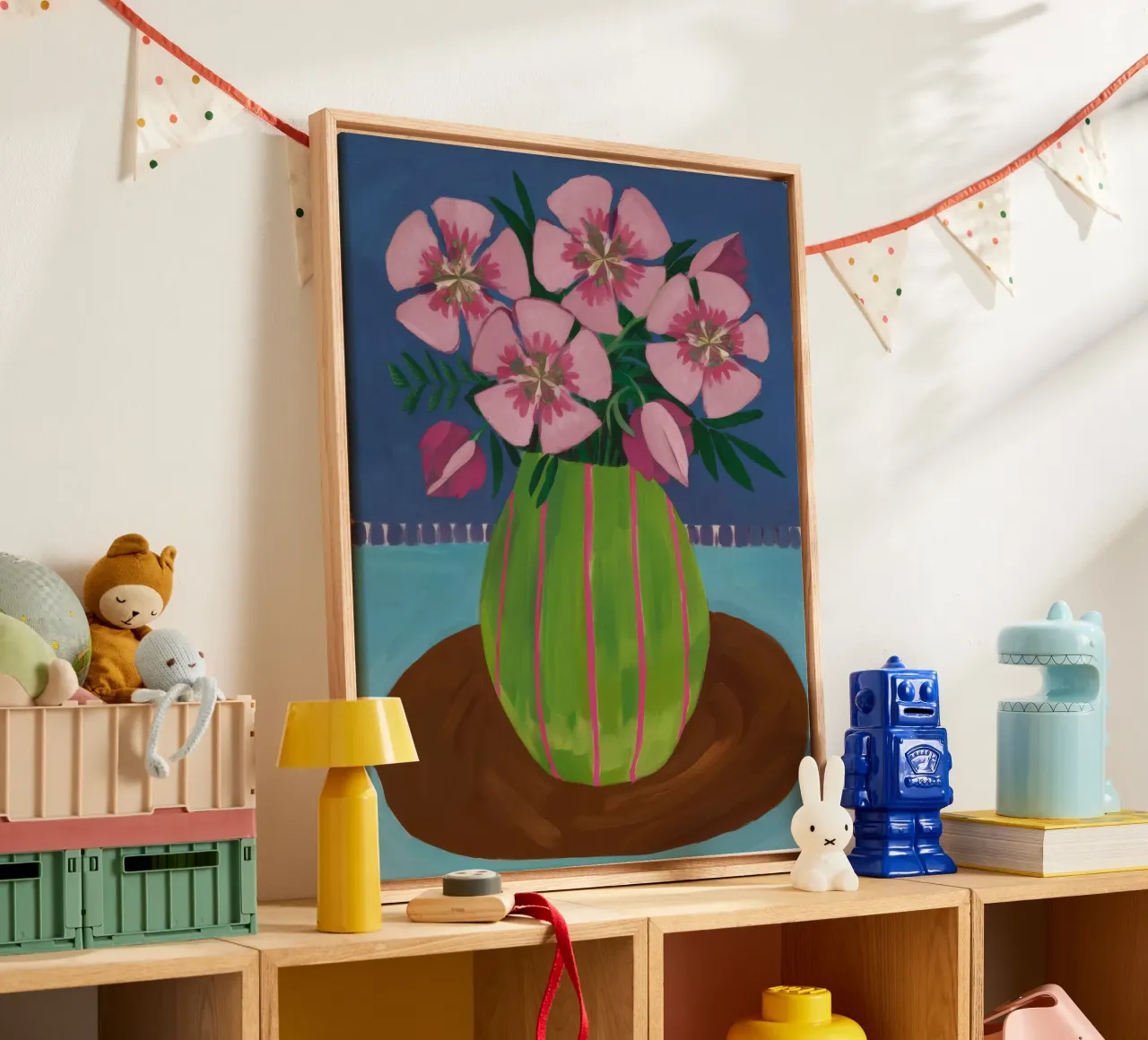 Smaragd Vaas Eenzaamheid canvas met Baklijst van Fable Tempa