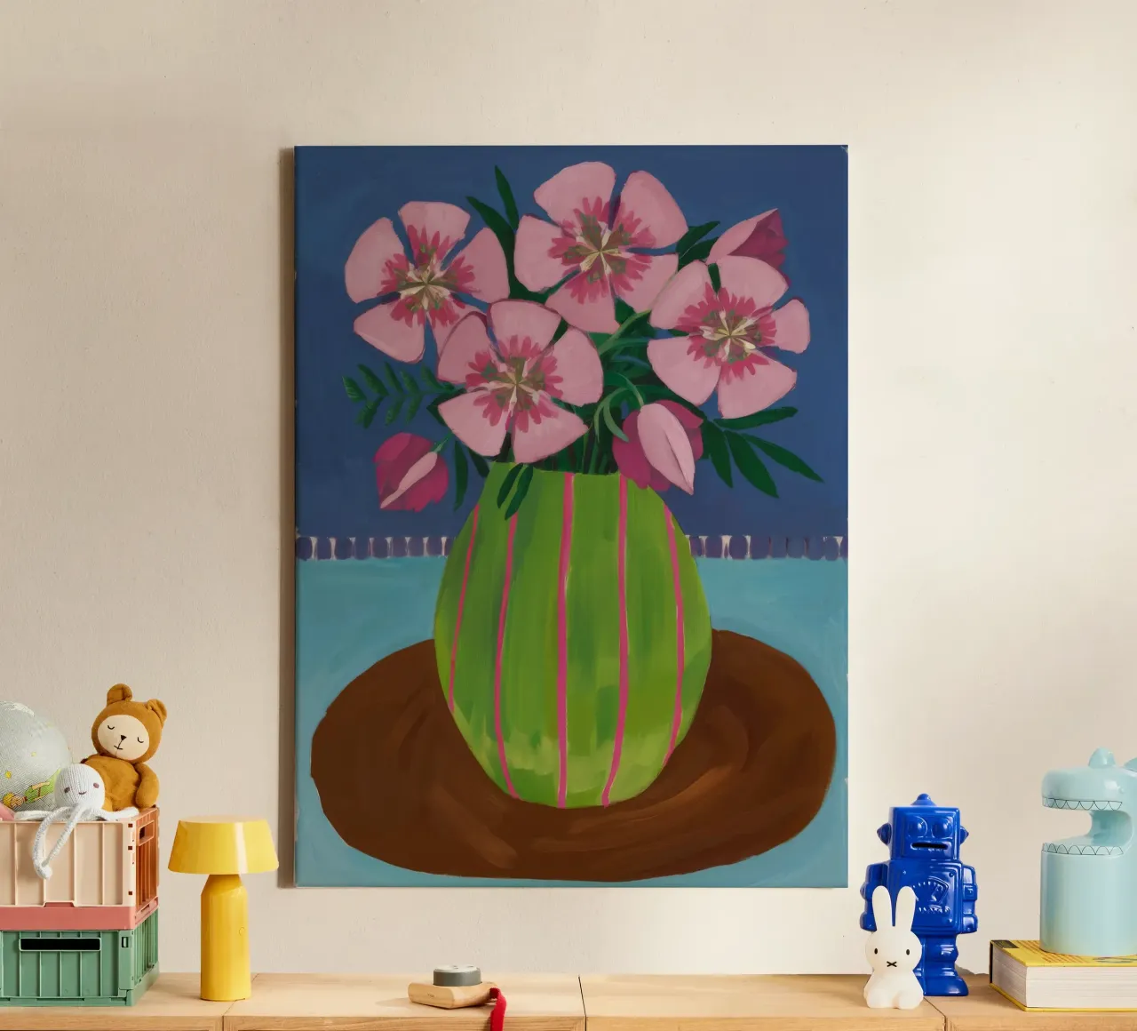 Smaragd Vaas Eenzaamheid canvas met Baklijst van Fable Tempa