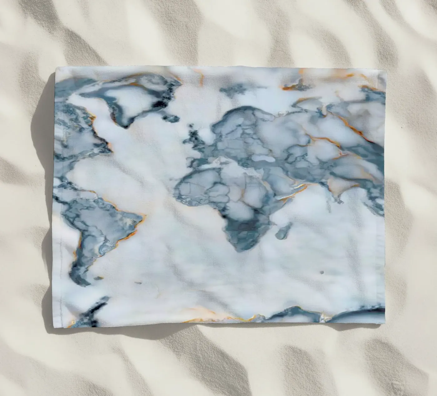 World Marble Map beach towel by Octavian