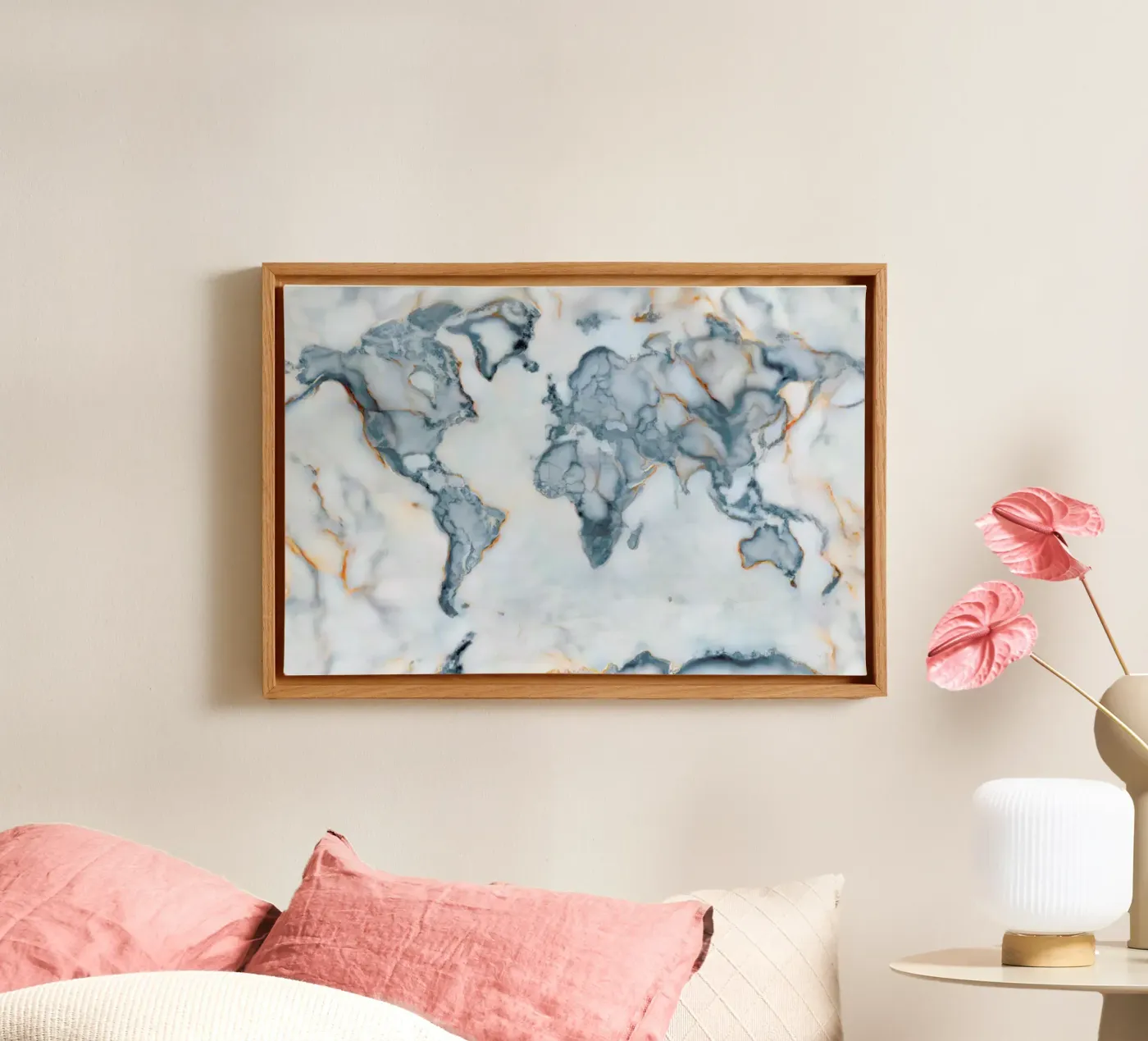 World Marble Map canvas by Octavian