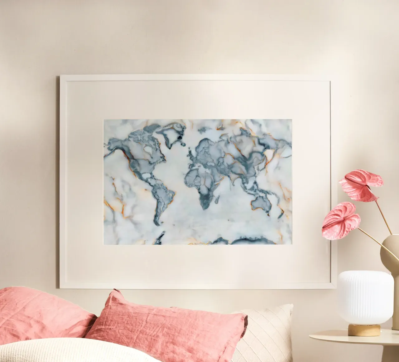 World Marble Map carta hahnemühle da Octavian