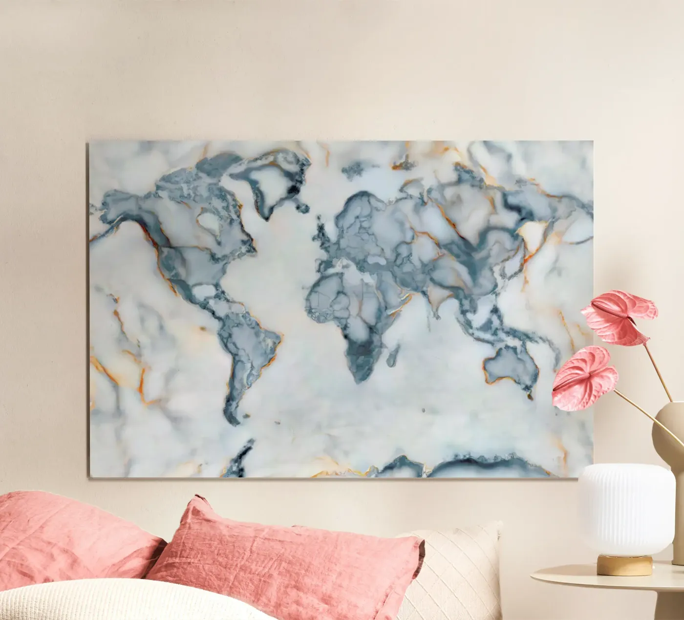 World Marble Map poster van Octavian