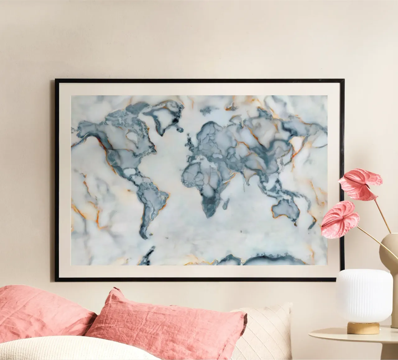 World Marble Map carta hahnemühle da Octavian
