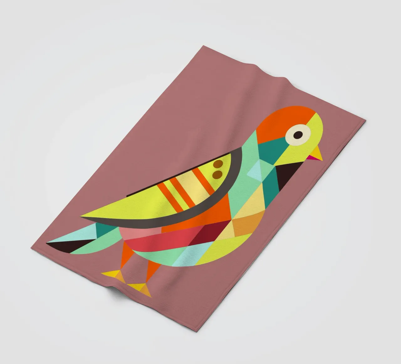 ilustrazione geometrica del piccione coperta in pile da nemaro
