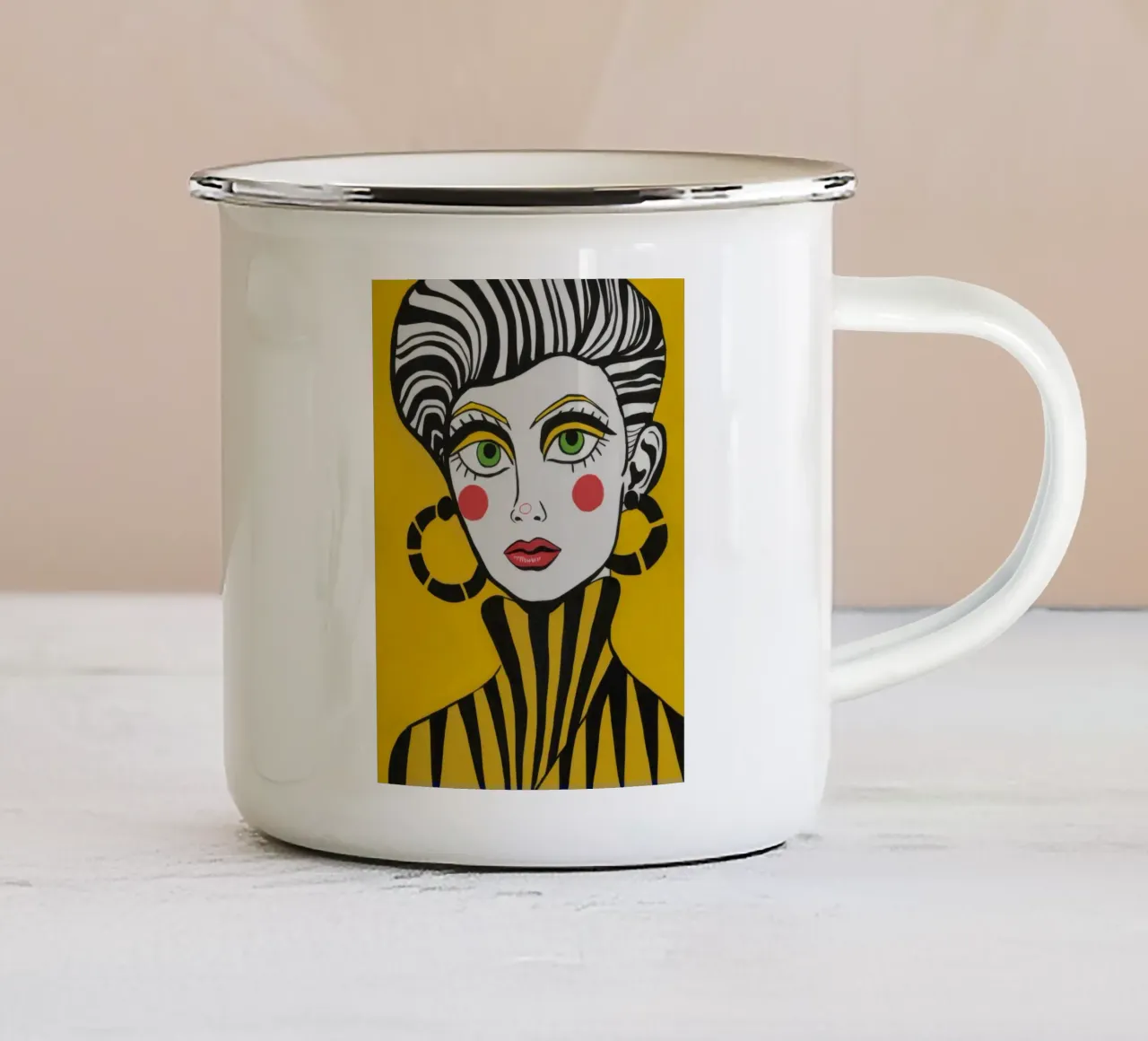 Sguardo d'oro Pop tazza in smalto da Tiga Bersama