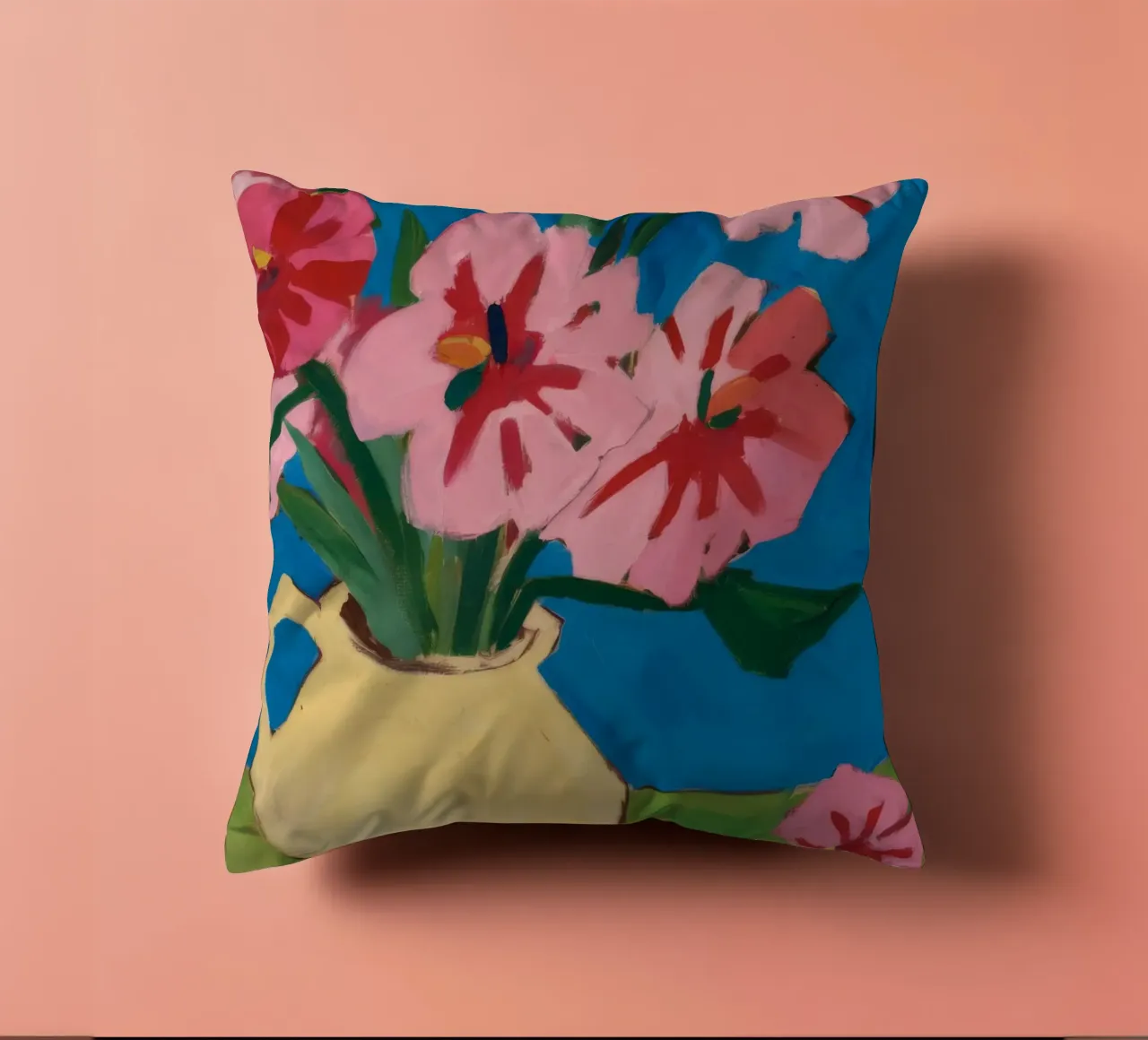 Abbraccio di tulipani ocra cuscino da Fable Tempa
