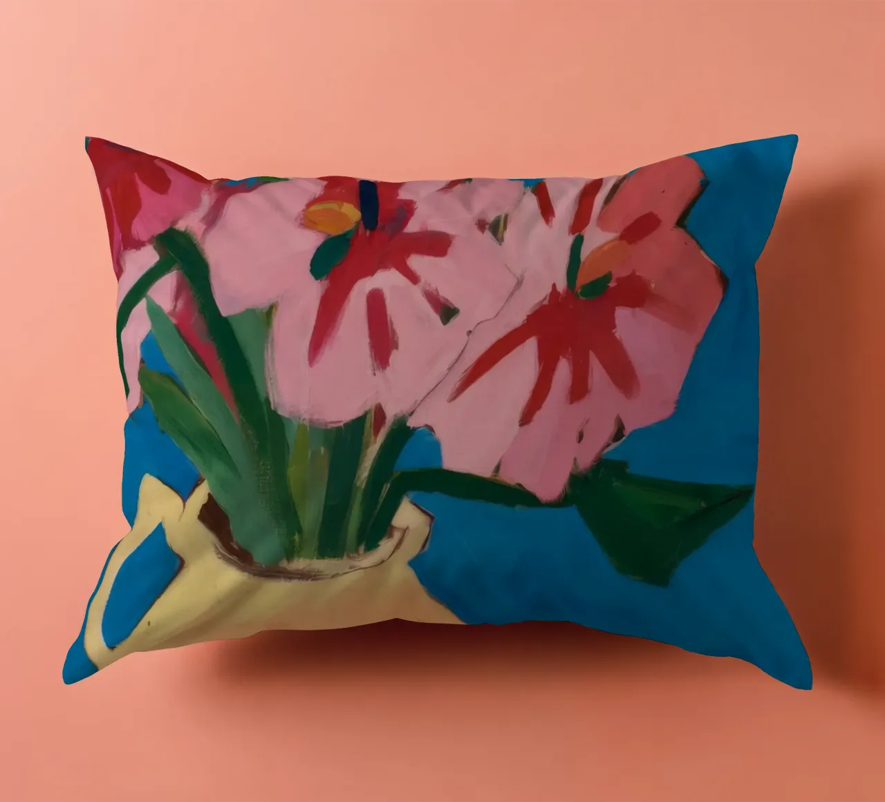 Abbraccio di tulipani ocra cuscino da Fable Tempa