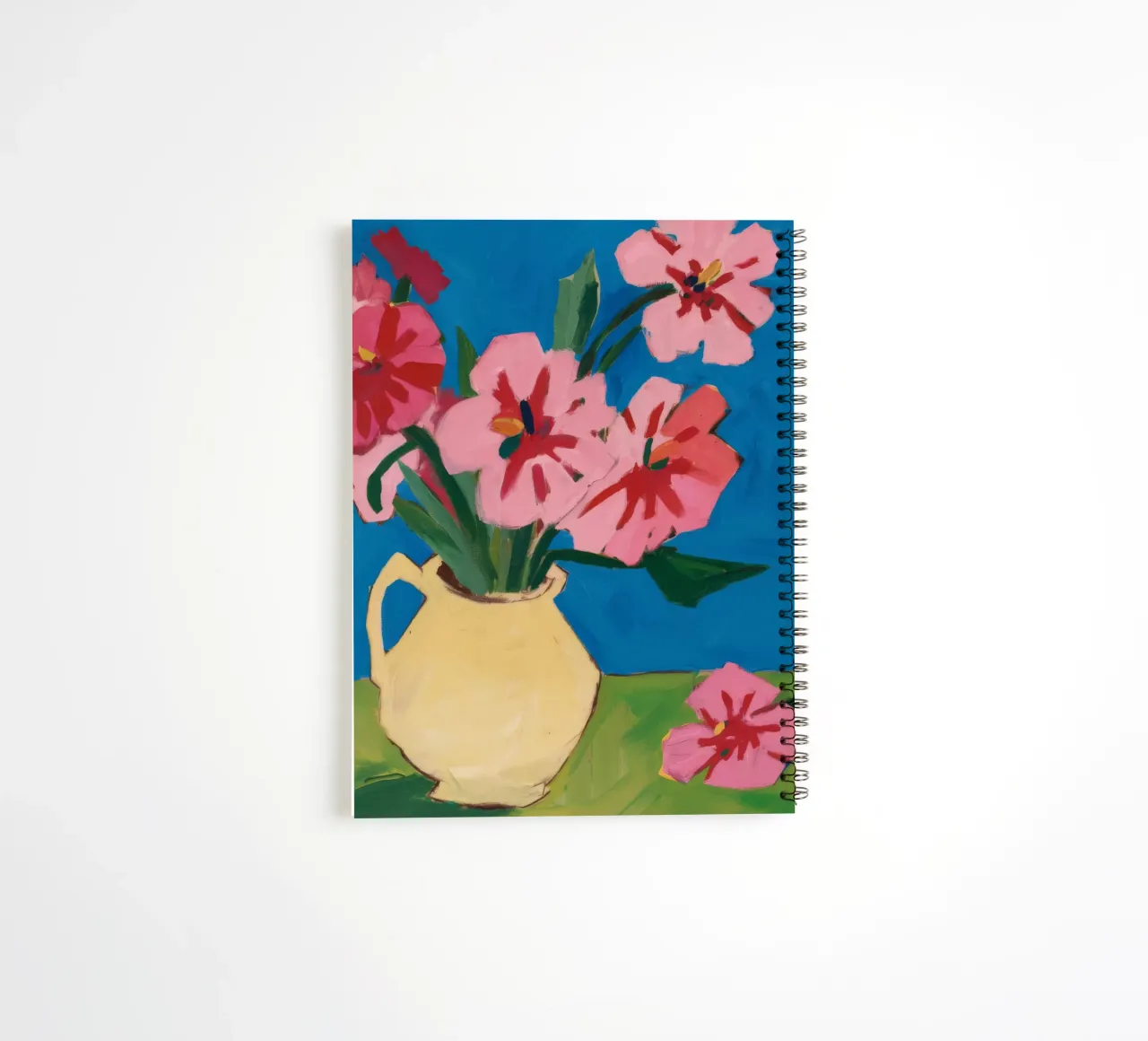 Ochre Tulip Embrace spiral notebook by Fable Tempa