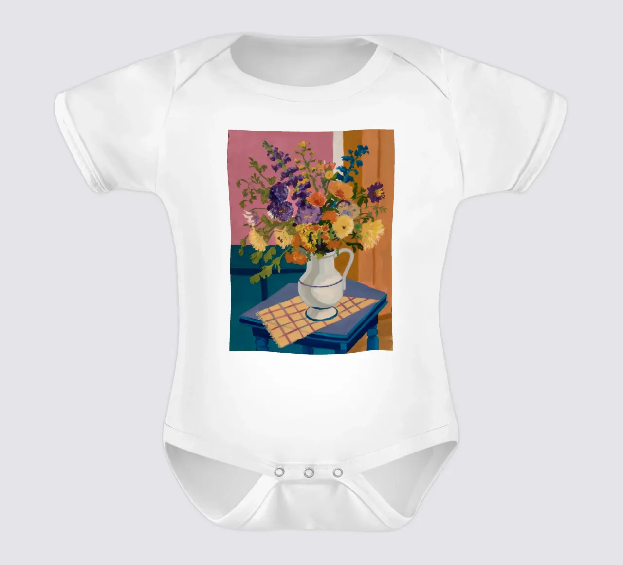 Fiore selvaggio grazia rustica body neonato maniche corte da Fable Tempa