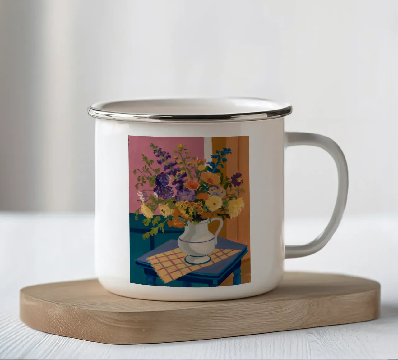 Fiore selvaggio grazia rustica tazza in smalto da Fable Tempa