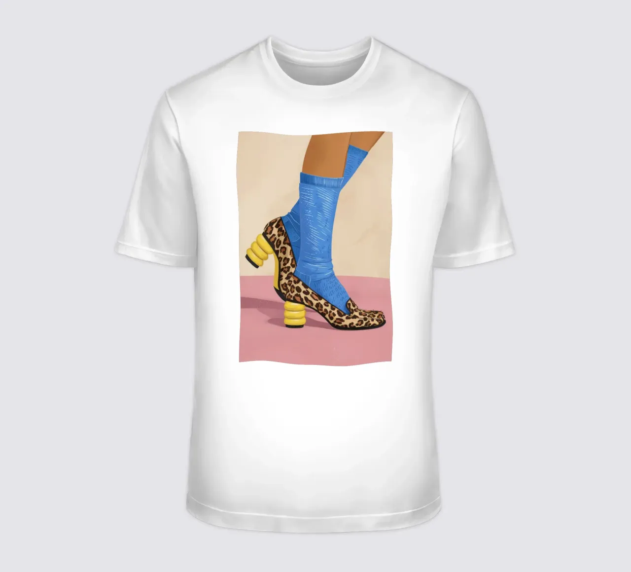 Peldaño calcetín leopardo camiseta de Tiga Bersama
