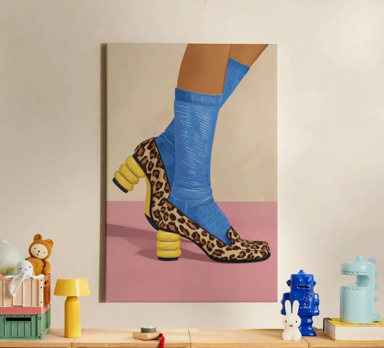 Leopard Sock Step canvas by Tiga Bersama