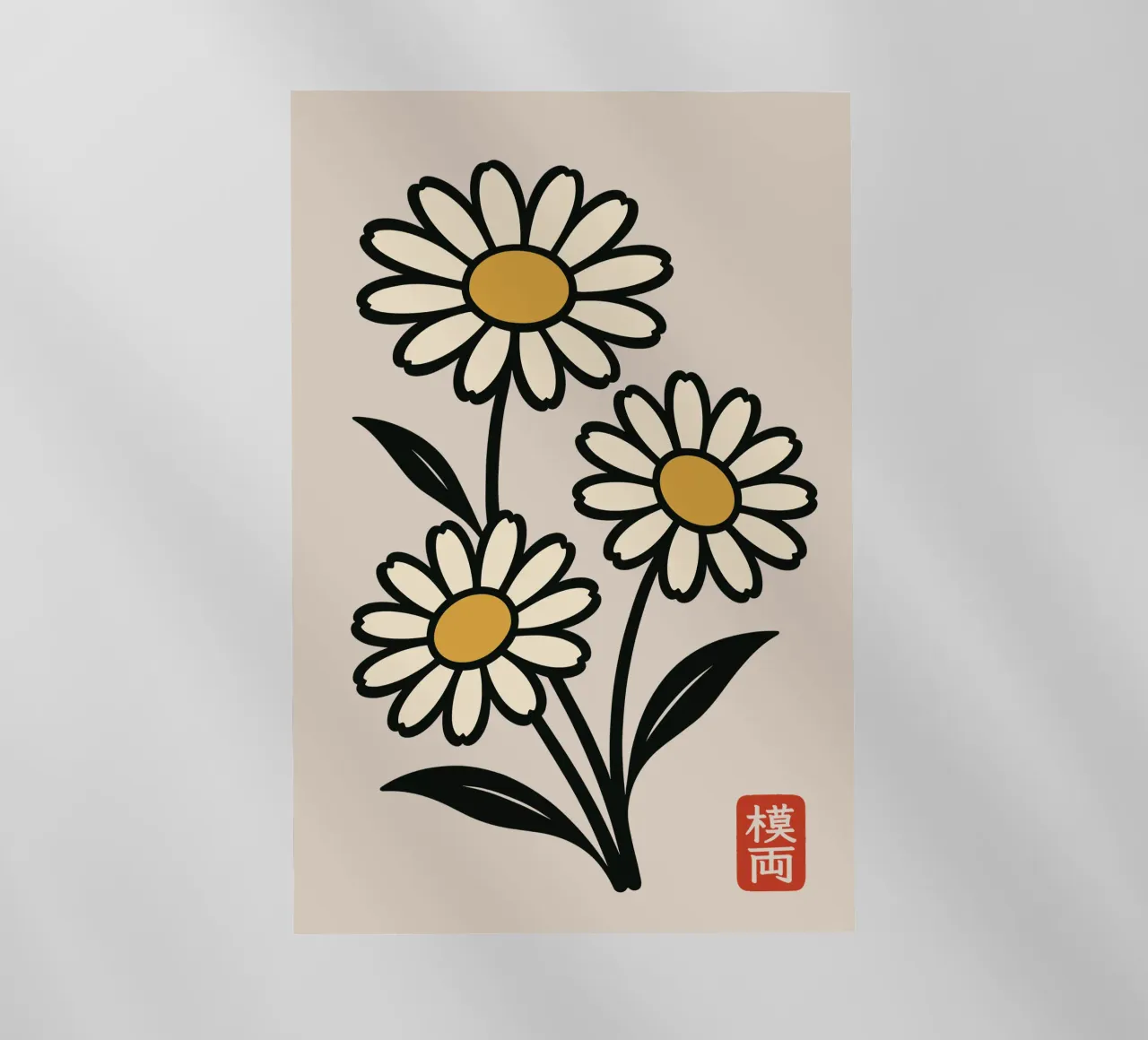 Margherite delicate - Fiori in stile giapponese pellicola backlit da Moqro Home Decoration