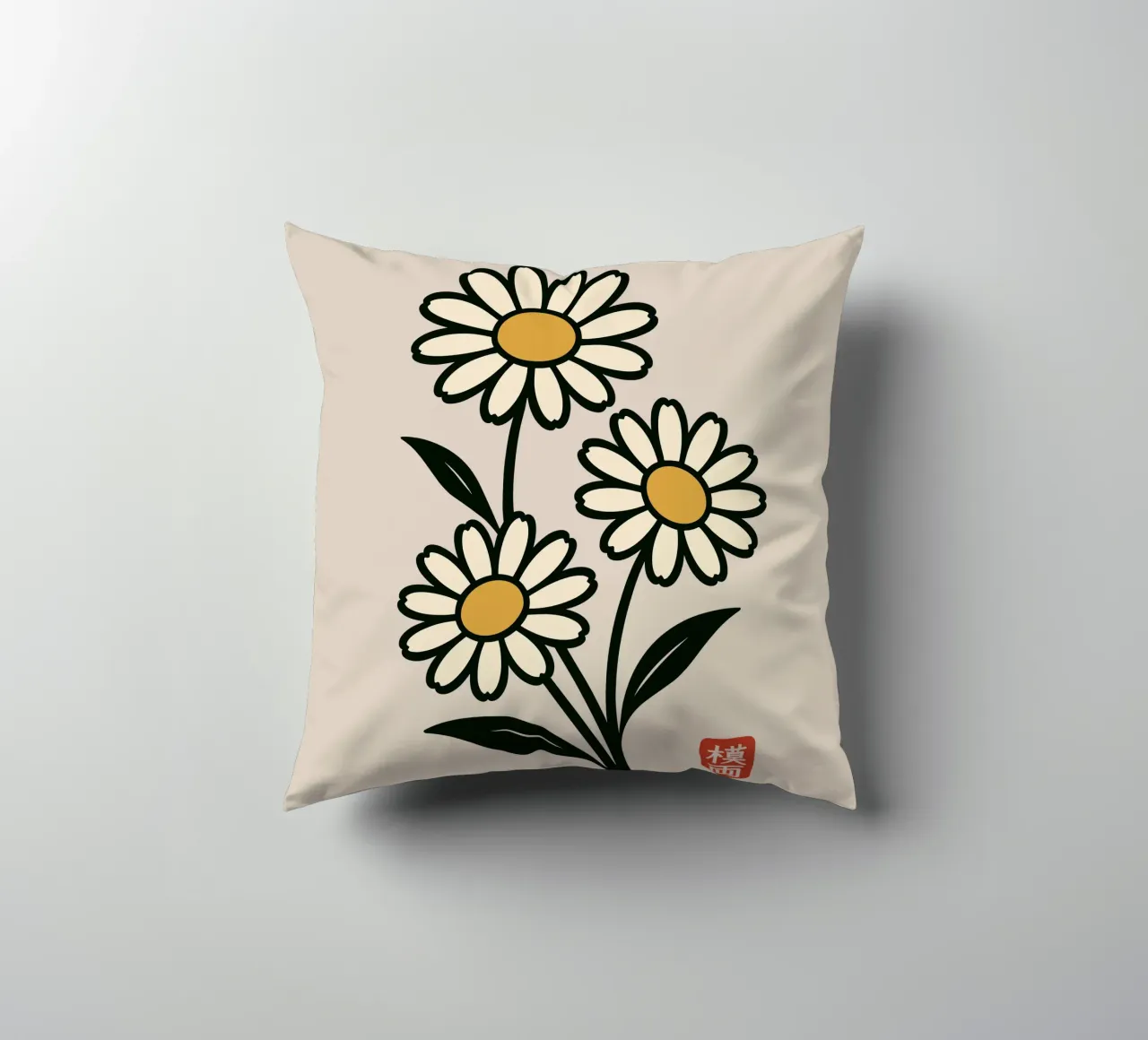 Margherite delicate - Fiori in stile giapponese cuscino da Moqro Home Decoration