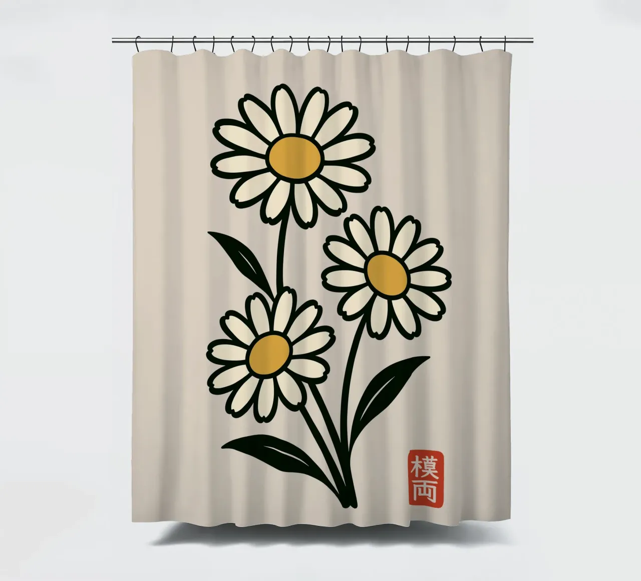Margherite delicate - Fiori in stile giapponese tenda da doccia da Moqro Home Decoration