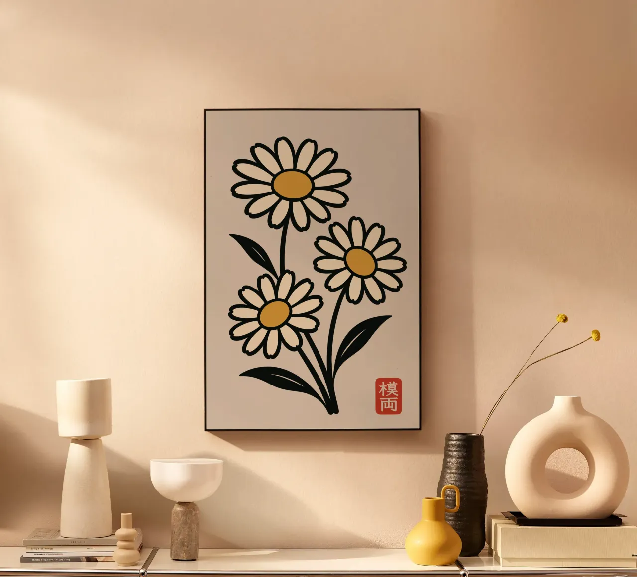 Margherite delicate - Fiori in stile giapponese alluminio dibond da Moqro Home Decoration