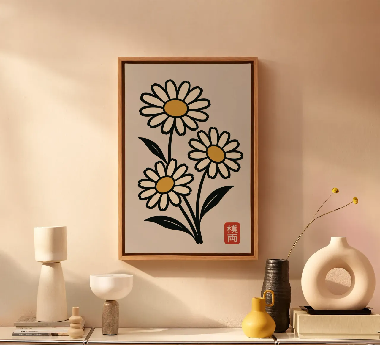 Margherite delicate - Fiori in stile giapponese tela da Moqro Home Decoration