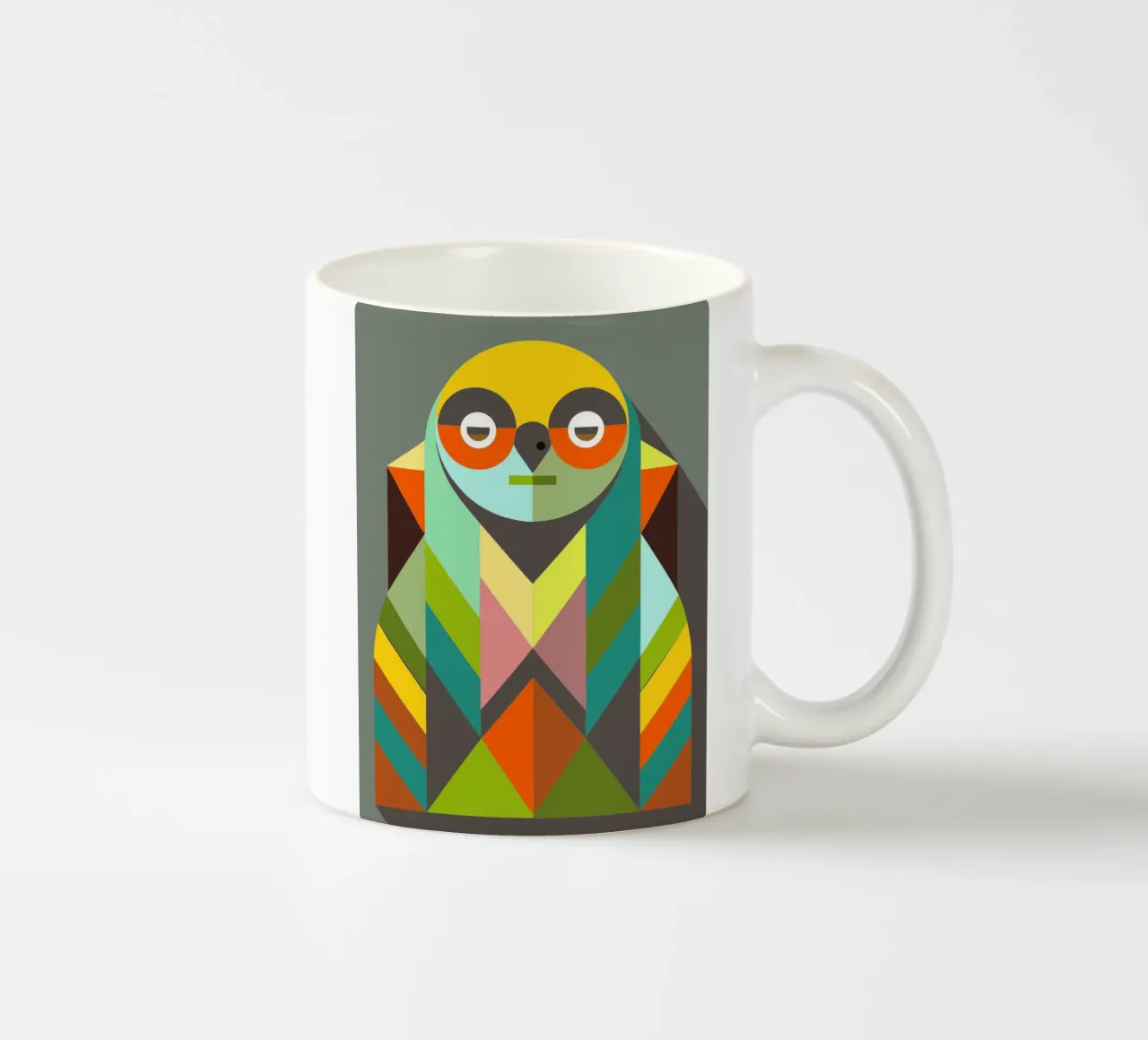 ilustrazione geometrica del bradipo tazza in ceramica da nemaro