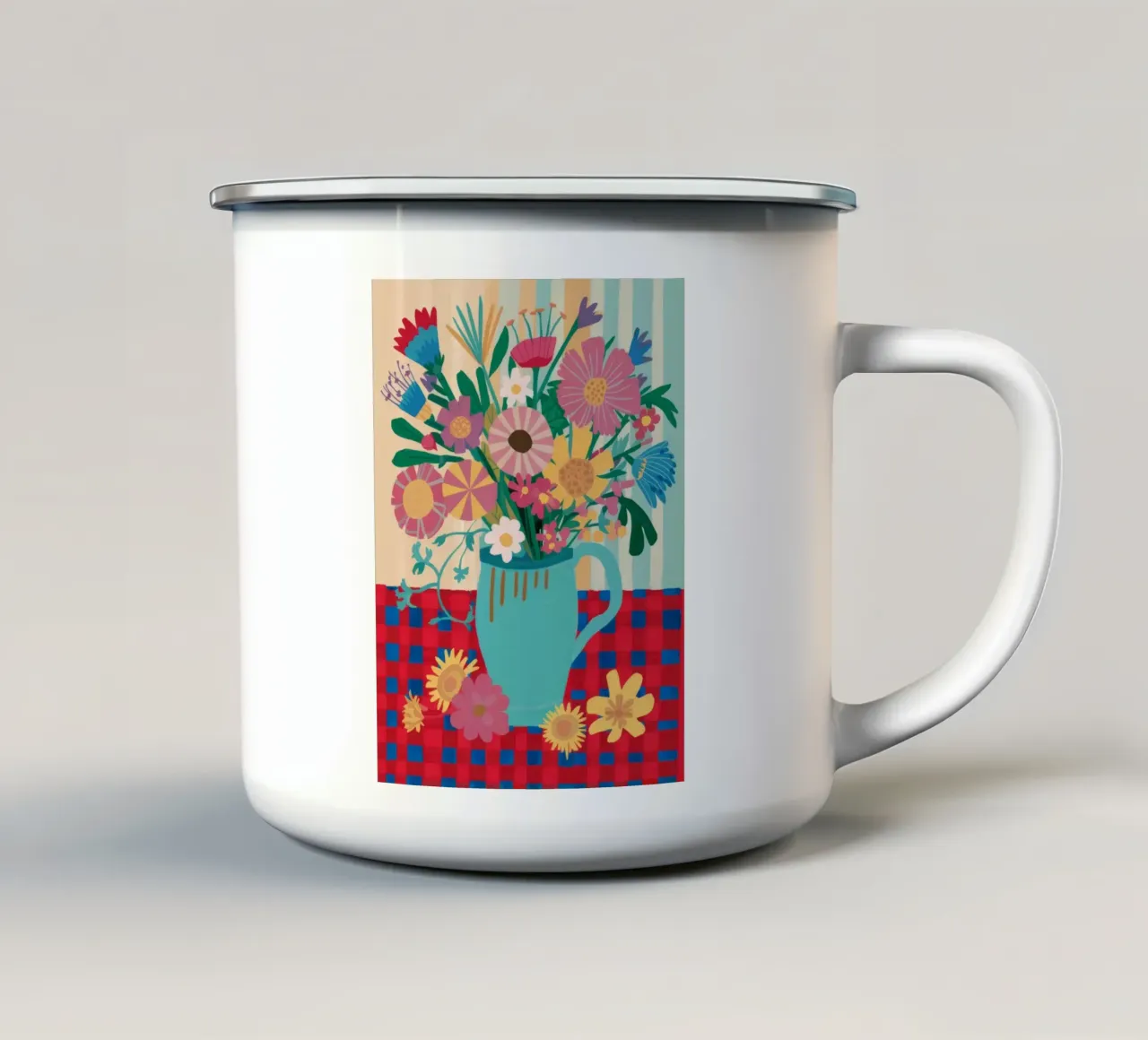 Fiori di percalle ceruleo tazza in smalto da Fable Tempa
