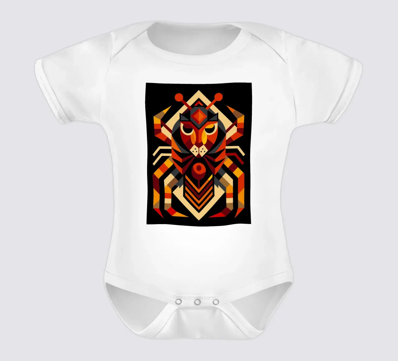 spider geometrics ilustration short-sleeve baby romper by nemaro