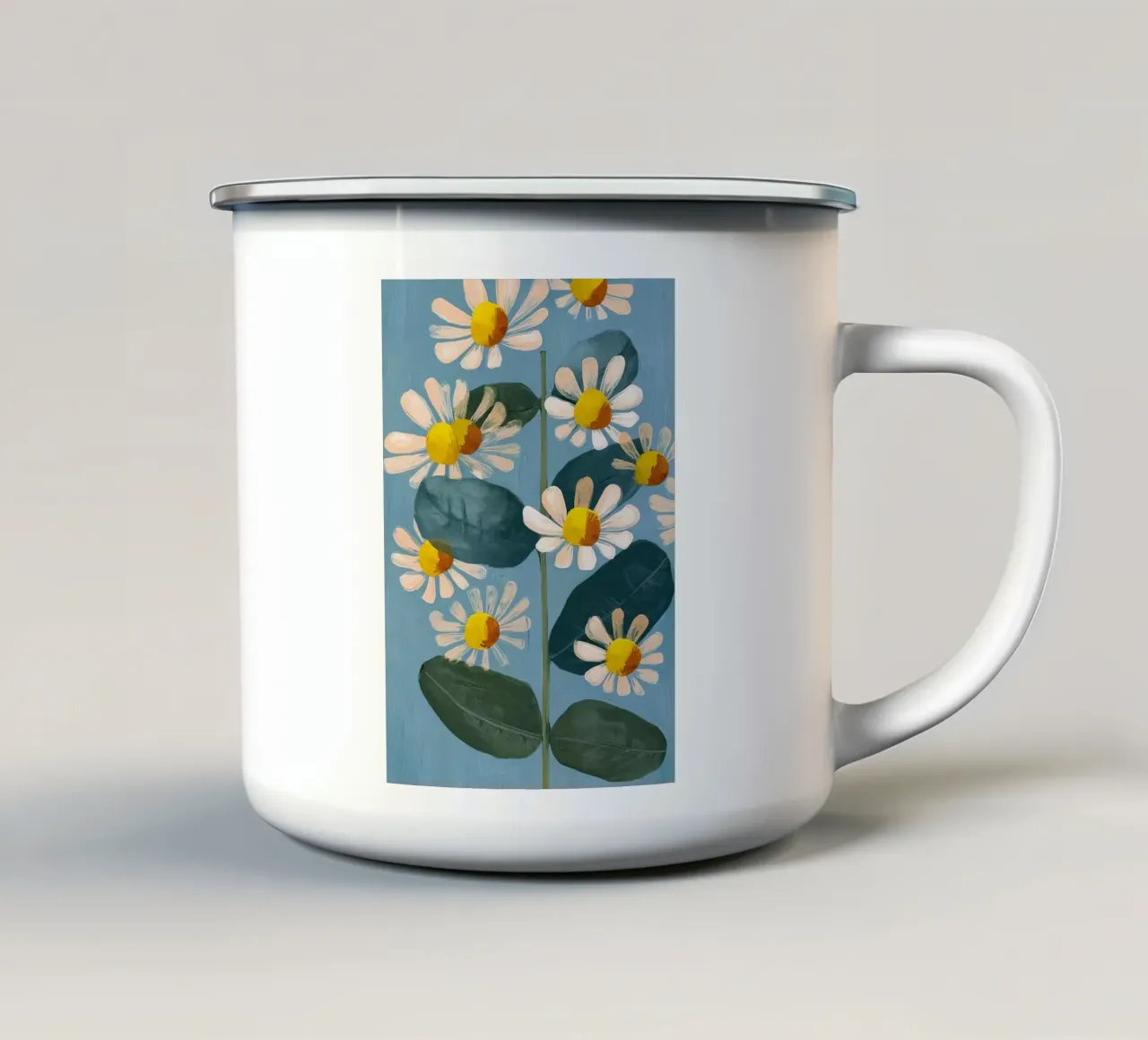 Daisy Flower Painting tazza in smalto da Flow Line