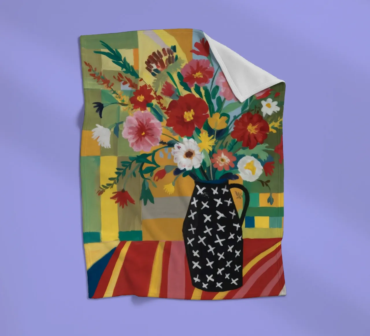 Midnight Bloom Tapestry fleece blanket by Fable Tempa