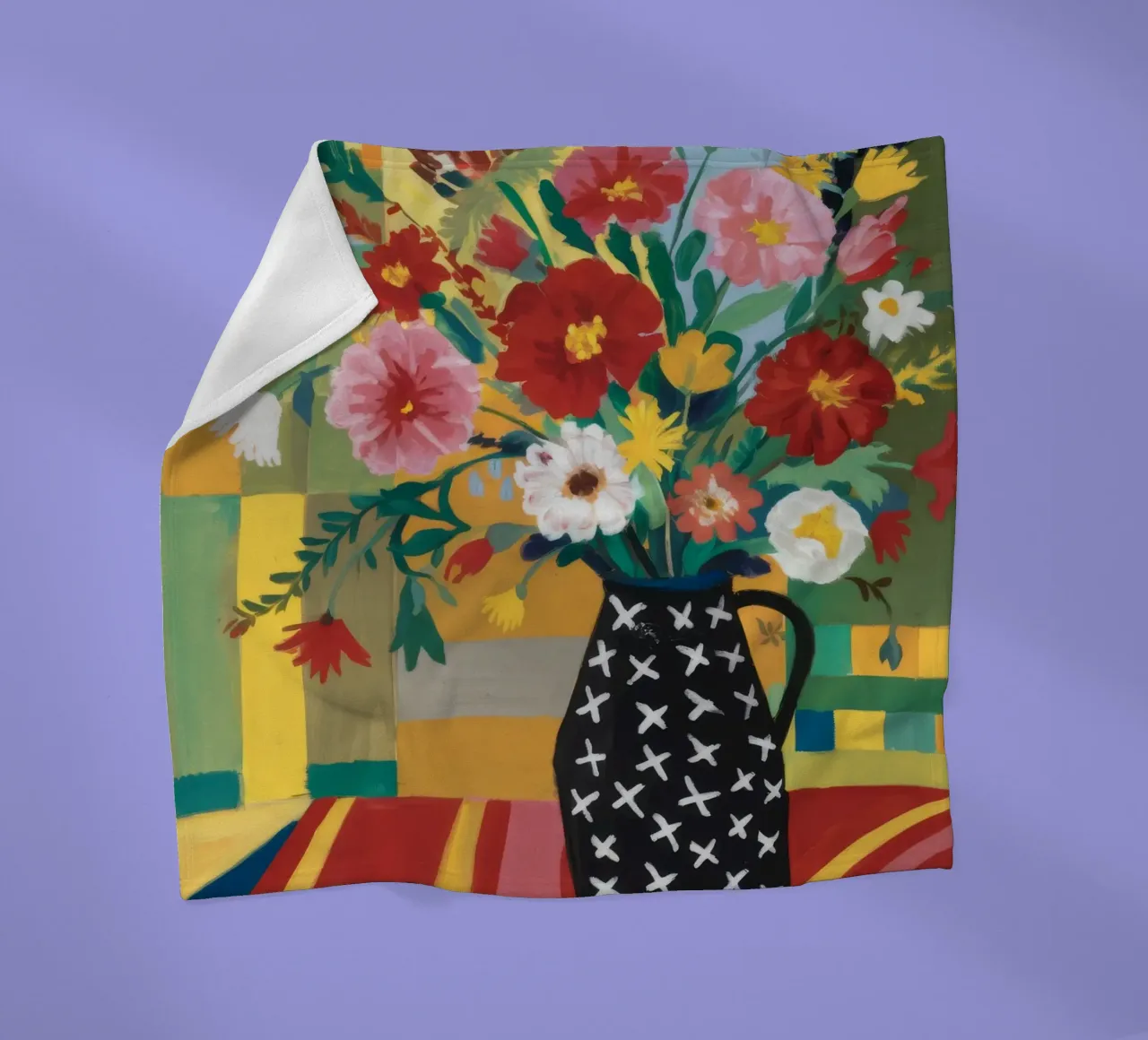 Midnight Bloom Tapestry fleece blanket by Fable Tempa