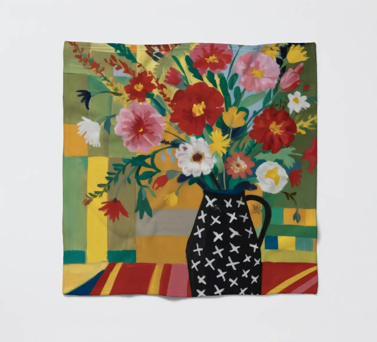 Midnight Bloom Tapestry fleece blanket by Fable Tempa