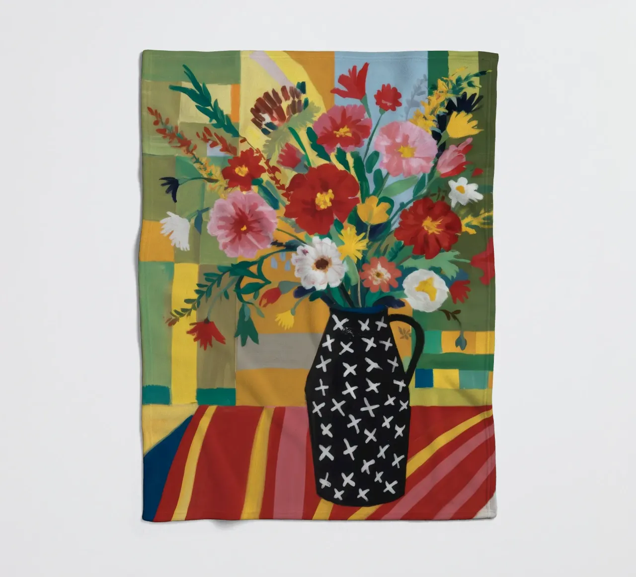 Midnight Bloom Tapestry fleece blanket by Fable Tempa