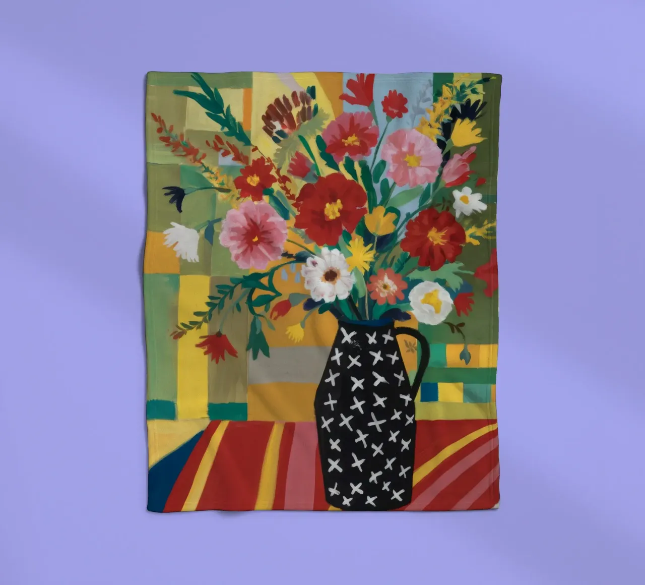 Midnight Bloom Tapestry fleece blanket by Fable Tempa