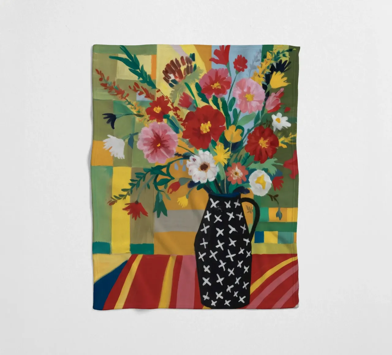 Midnight Bloom Tapestry fleece blanket by Fable Tempa
