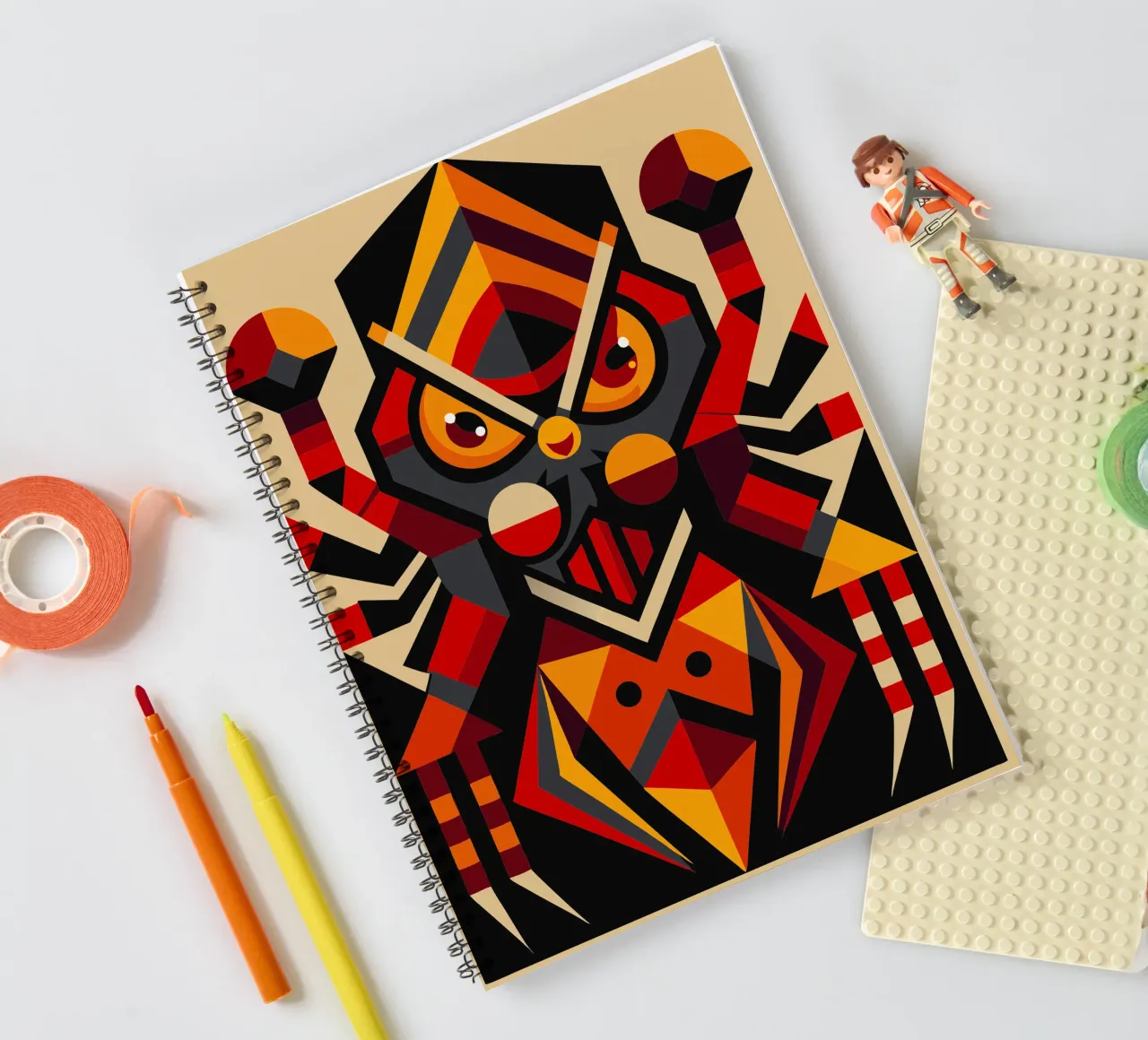tarantula geometrics ilustration spiral notebook by nemaro