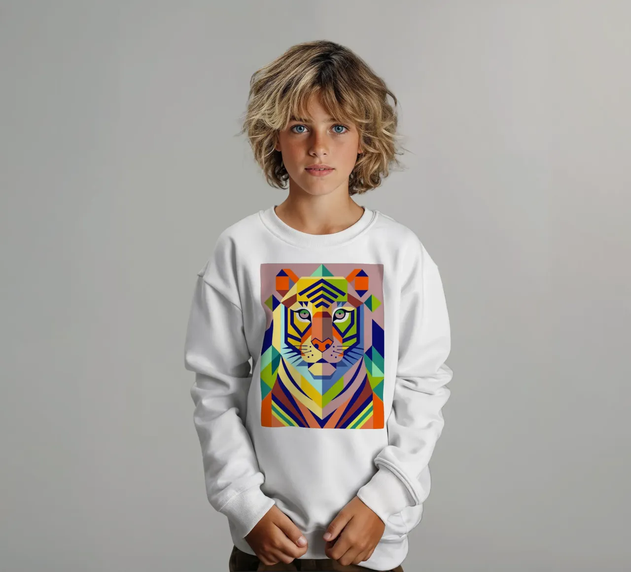 Tigergeometrie-Illustration Kinder Sweatshirt von nemaro
